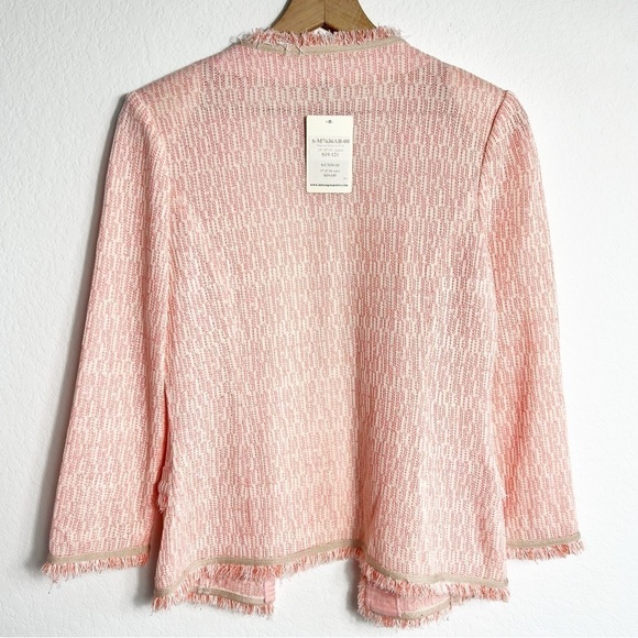 MING WANG PLUMERIA MAGNOLIA TWIG BLAZER JACKET SIZE XS PINK BEIGE BRAND NEW - Picture 2 of 7